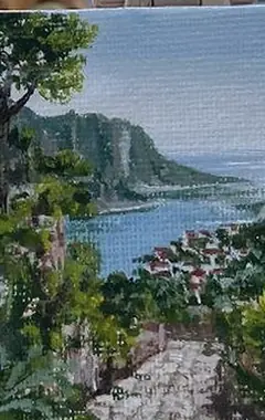 Бухта — картина маслом, 9×15 см