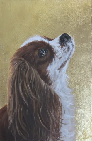 Кавалер. Портрет на золоте — картина маслом, 40×60 см
