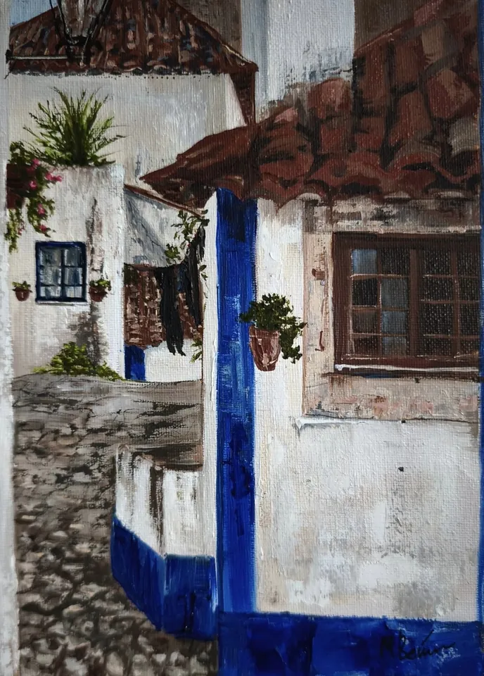 Картина маслом «Греция. Полдень», 18×24 см — подарок до 30 000 ₽