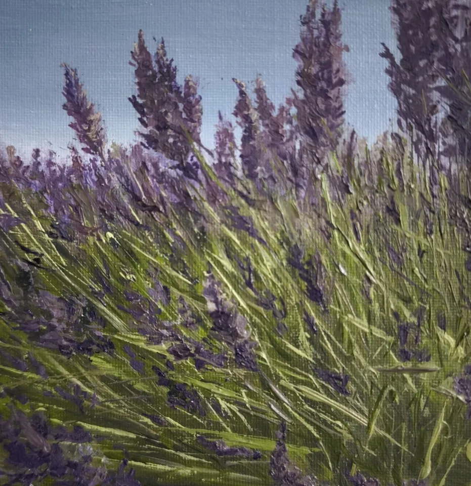 Картина маслом «Франция. Лаванда», 15×15 см — подарок на свадьбу